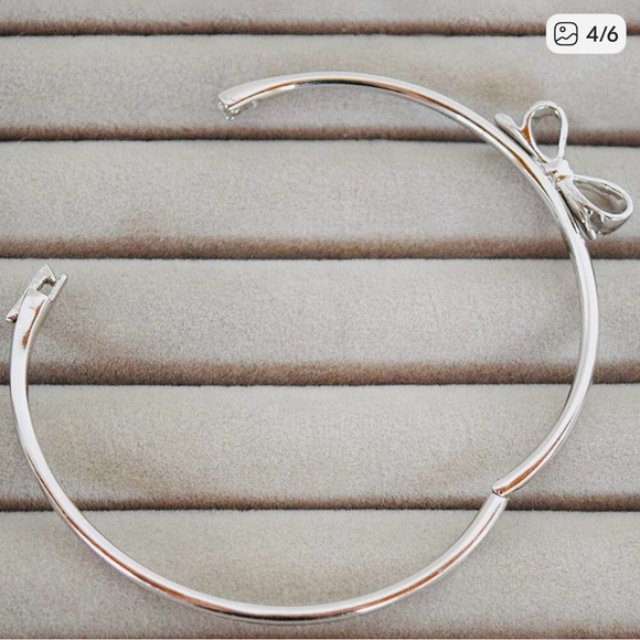 Kate Spade New York Love Notes Mini Bow Hinged Bangle Bracelet - Picture 4 of 6